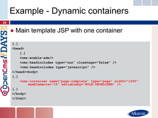 OpenCms Days 2014 - Nested containers in action | PDF