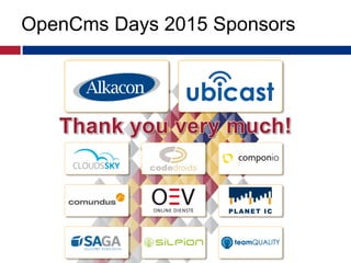 OpenCms Days 2015 Sponsors
 
