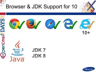 Browser & JDK Support for 10
 