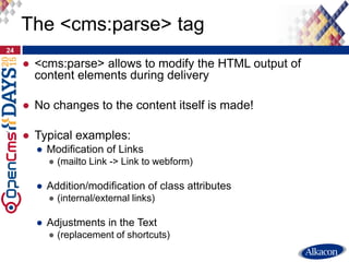 OpenCms Days 2015 Hidden features of OpenCms | PDF