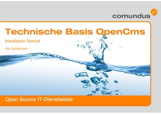Open Source IT-Dienstleister
Technische Basis OpenCms
Kai Schliemann
Installation Tomcat
 