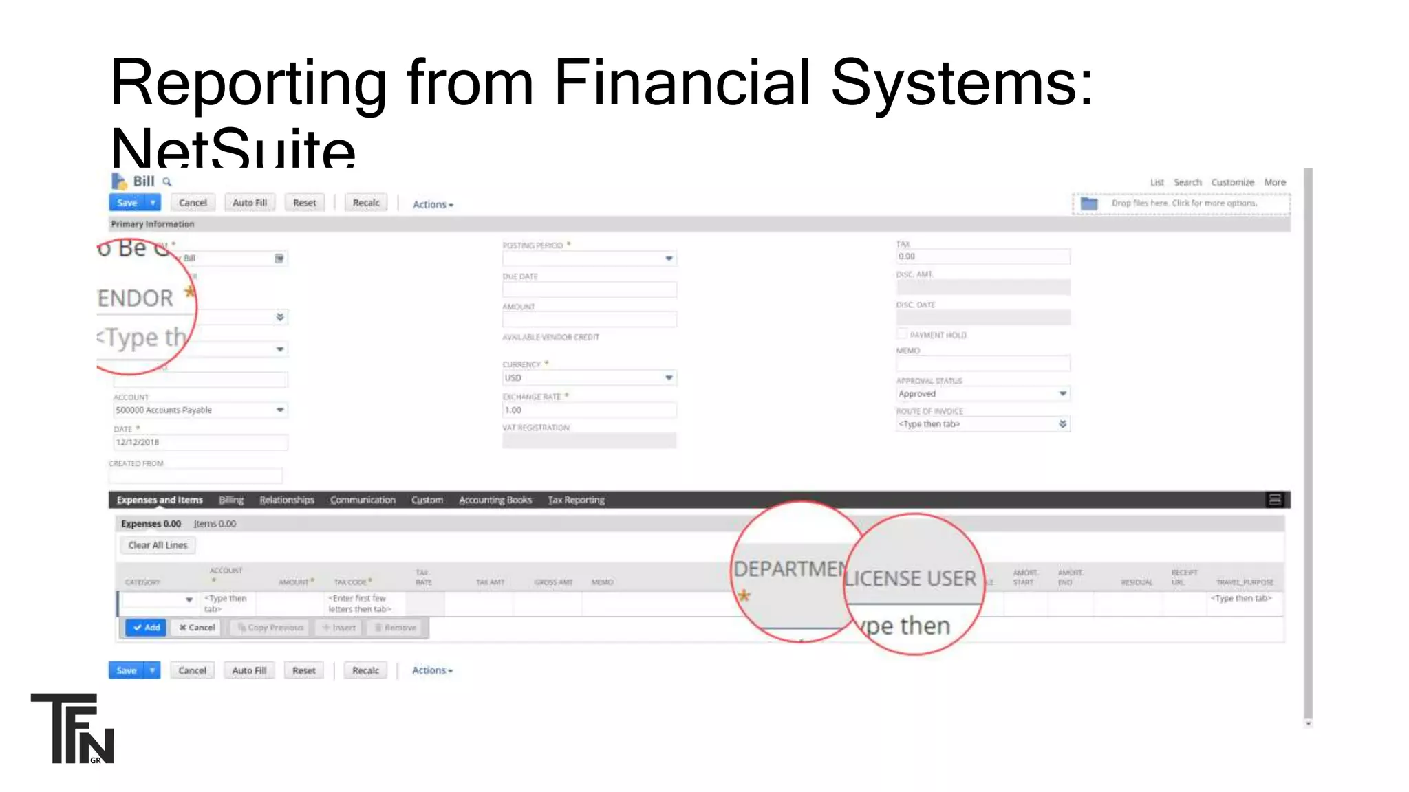 Reporting from Financial Systems:
NetSuite
 
