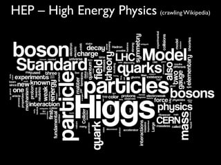 HEP – High Energy Physics (crawling Wikipedia)	
 