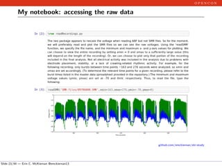 o p e n c o n
My notebook: accessing the raw data
github.com/emckiernan/eki-study
Slide 23/44 — Erin C. McKiernan @emckier...