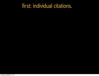 first: individual citations.
Sunday, November 13, 16
 