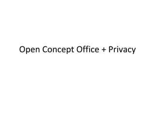 Open Concept Office + Privacy
 