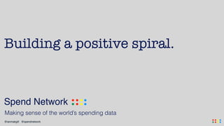 .... ....@ianmakgill @spendnetwork
Spend Network .... ....
Making sense of the world’s spending data
Building a positive spiral.
 
