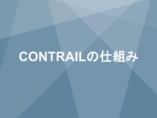 CONTRAILの仕組み

12

Copyright © 2014 Juniper Networks, Inc.

www.juniper.net

 