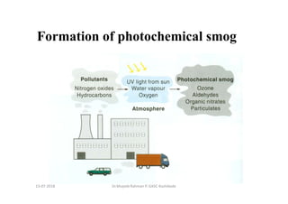 Formation of photochemical smog
Dr.Mujeeb Rahman P, GASC-Kozhikode13-07-2018
 