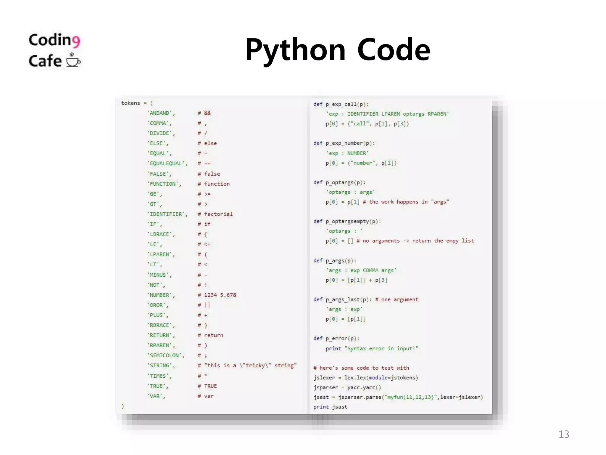 13
Python Code
 