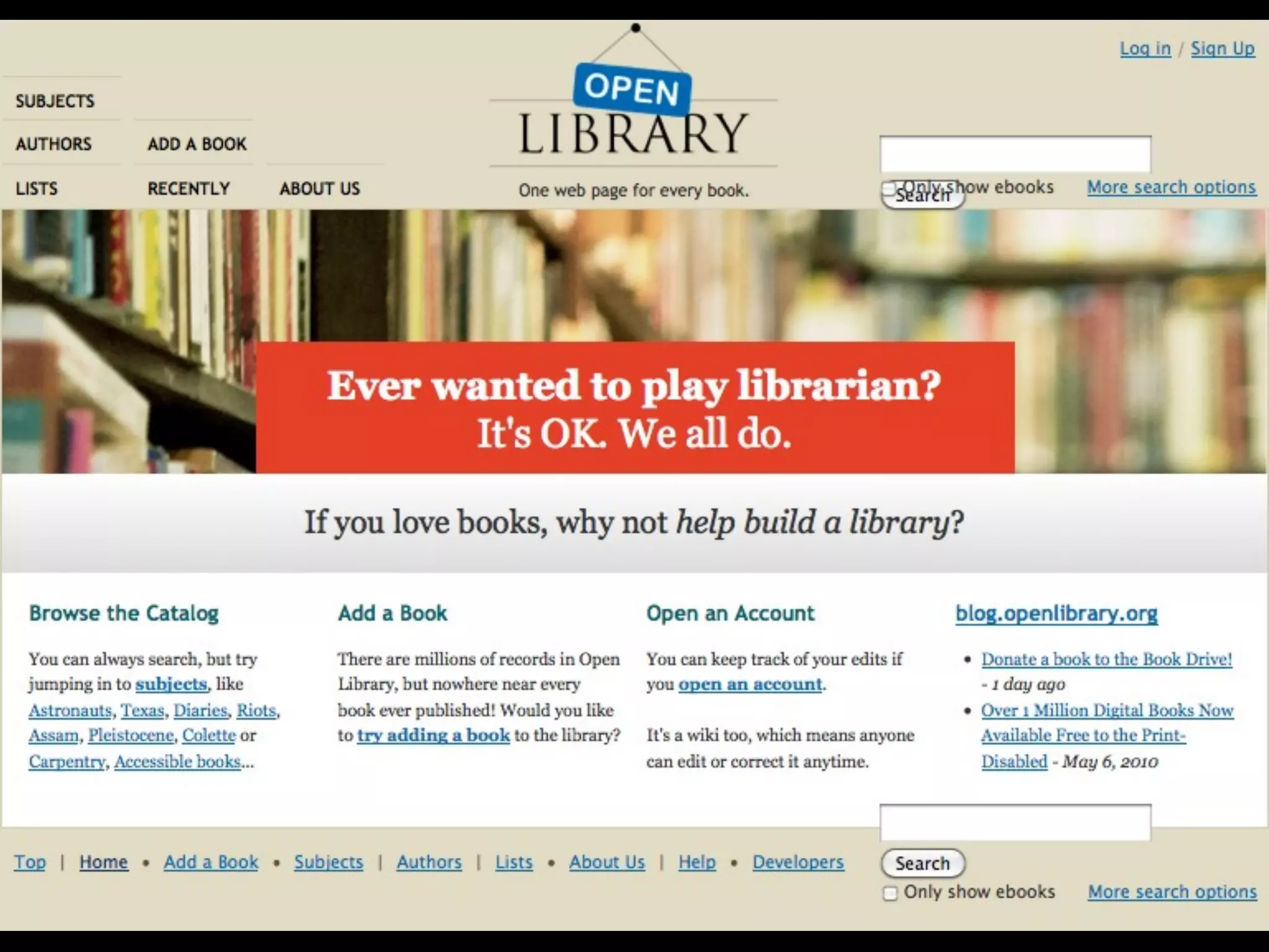 OpenLib	
  frontpage
 