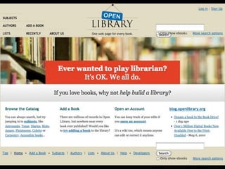 OpenLib	
  frontpage
 