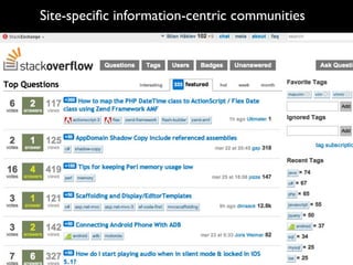 Site-speciﬁc information-centric communities
 