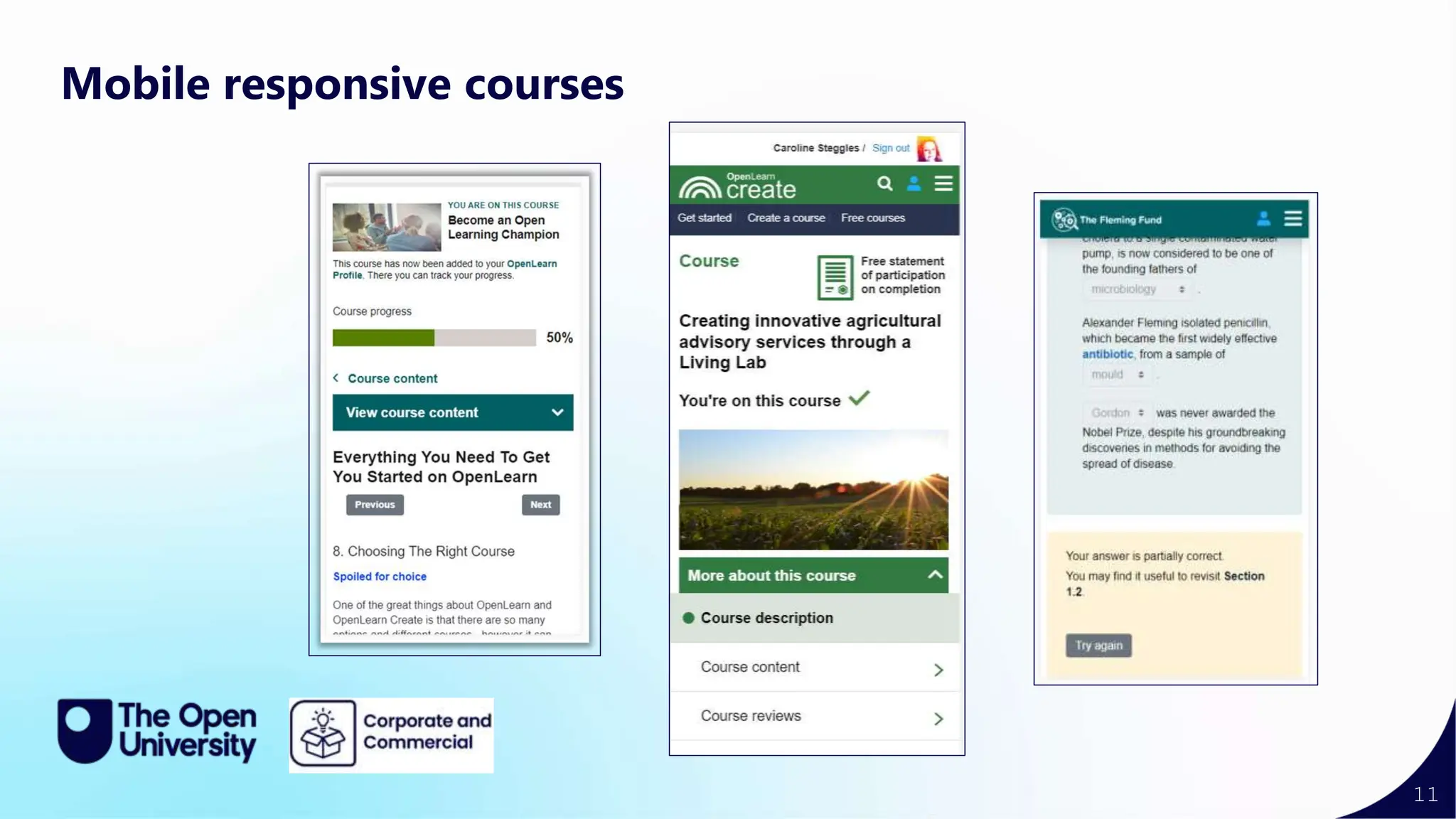 11
Mobile responsive courses
 