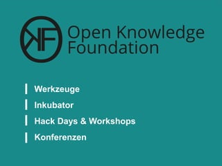 Werkzeuge
Inkubator
Hack Days & Workshops
Konferenzen
 