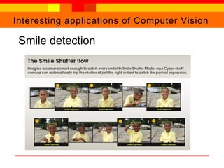 Interesting applications of Computer Vision
Smile detection
 