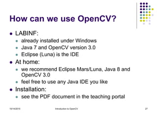 Introduction to OpenCV 3.x (with Java) | PDF