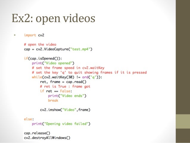 openCV with python