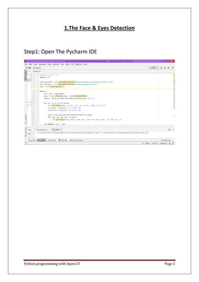 Python OpenCV Real Time projects