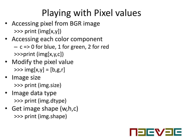 Open Computer Vision Based Image Processing | PPT