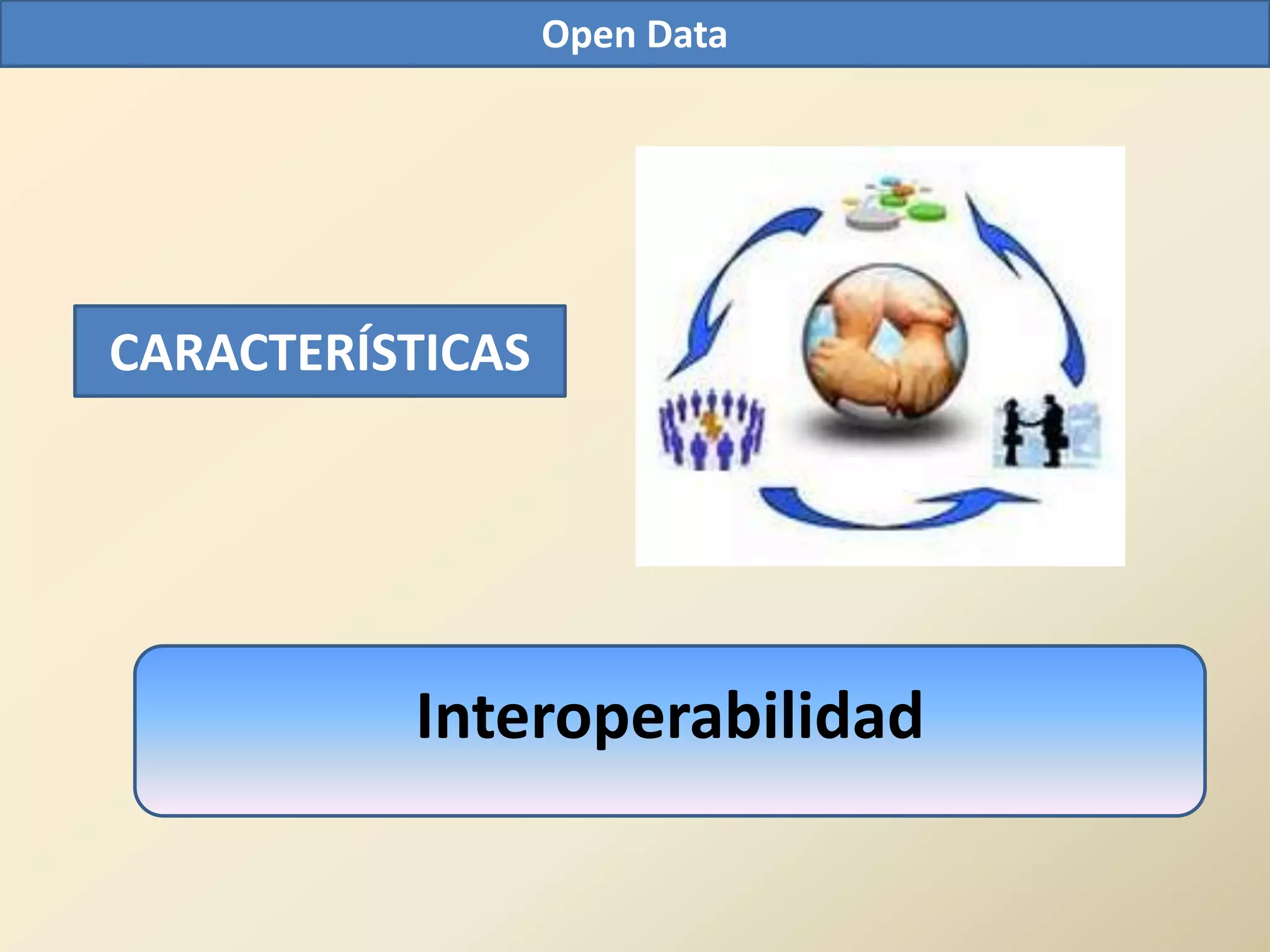 Open Data




CARACTERÍSTICAS




          Interoperabilidad
 