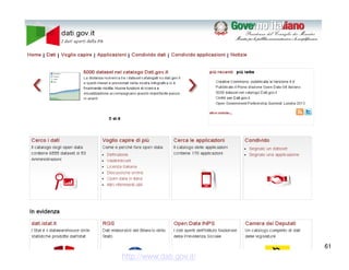 61 
http://www.dati.gov.it/ 
 