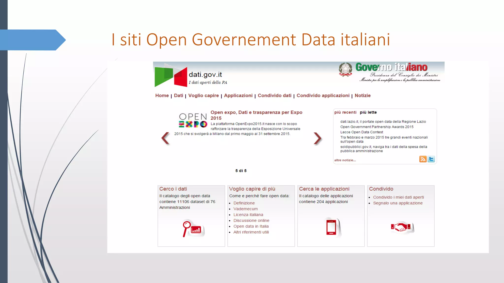 I siti Open Governement Data italiani
 