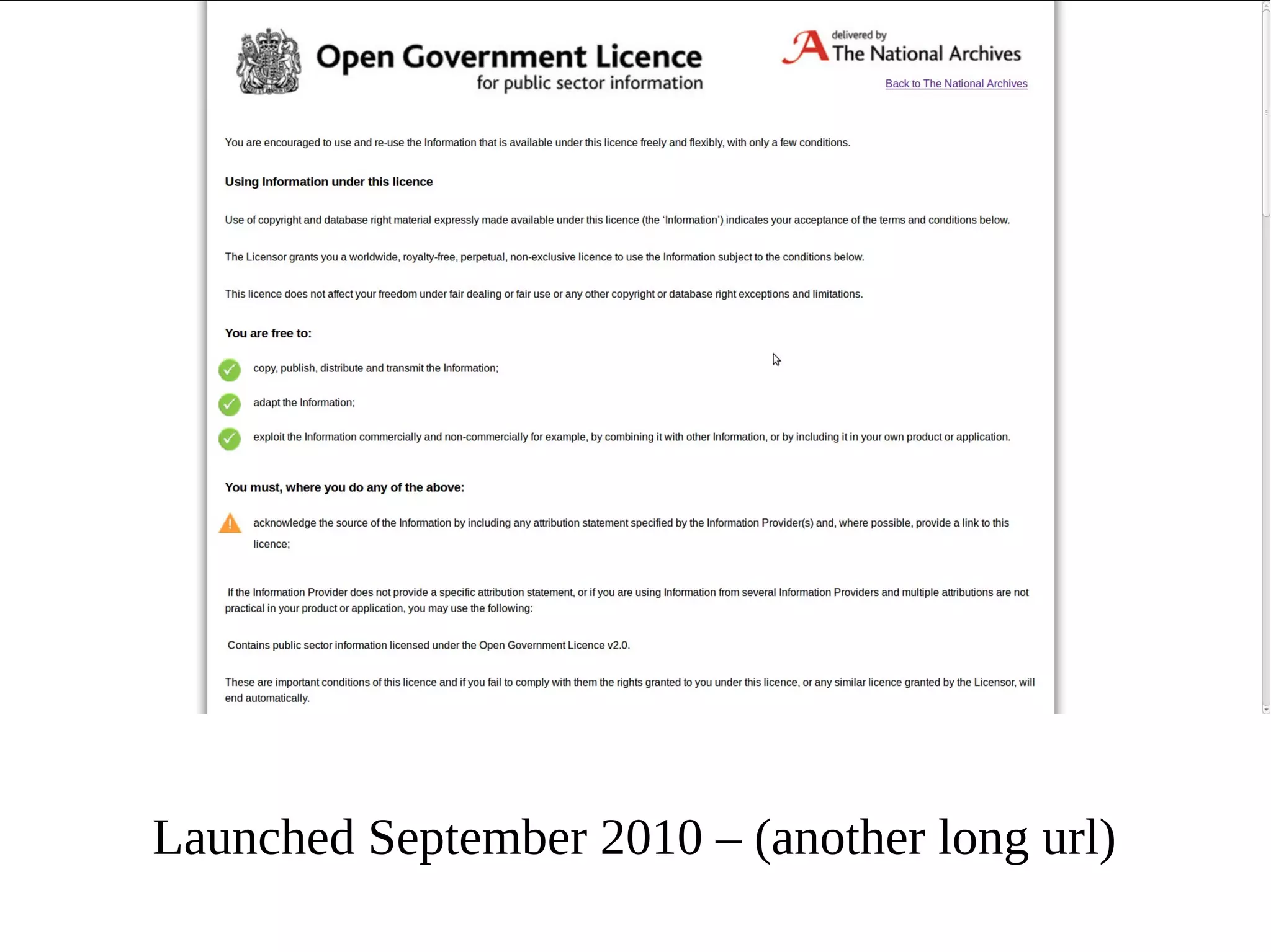 Launched September 2010 – (another long url)

 