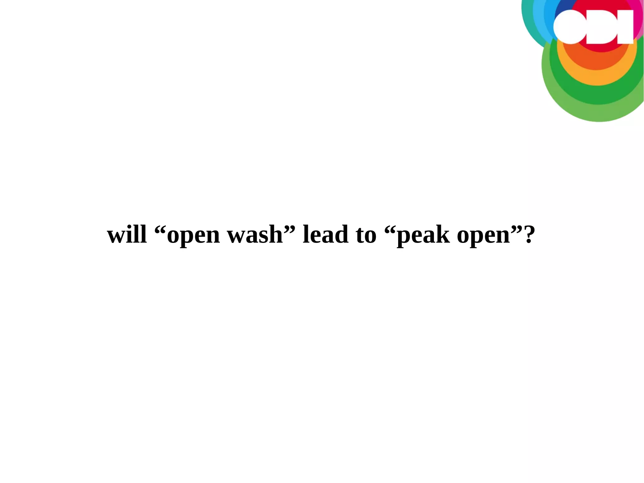 will “open wash” lead to “peak open”?

 