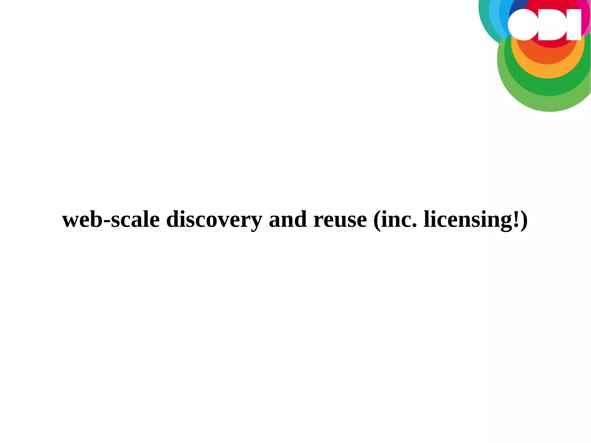web-scale discovery and reuse (inc. licensing!)

 