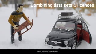 Combining data sets & licences
clipol.org/tools/compatibility
 