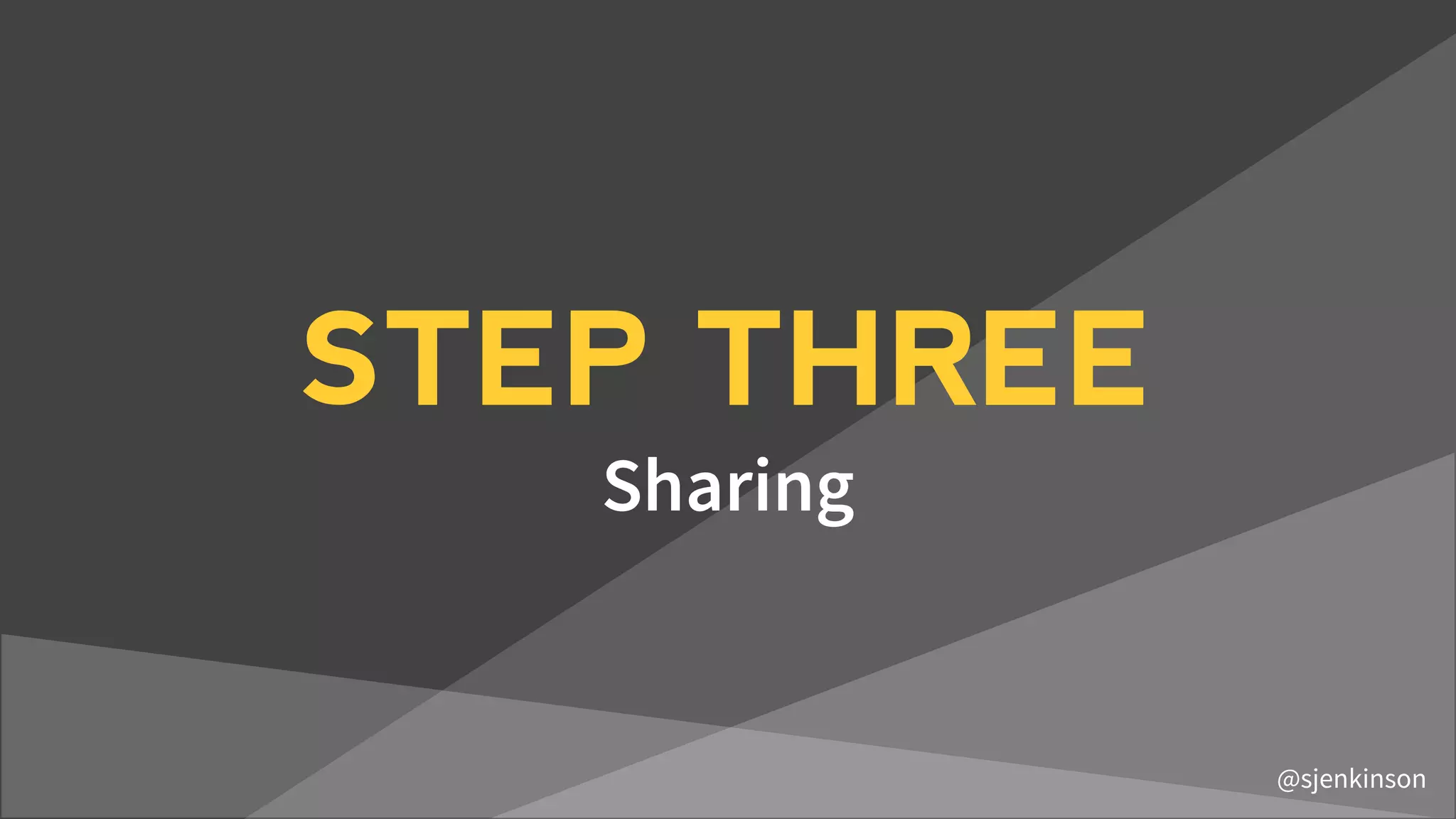 STEP THREE
Sharing
@sjenkinson
 
