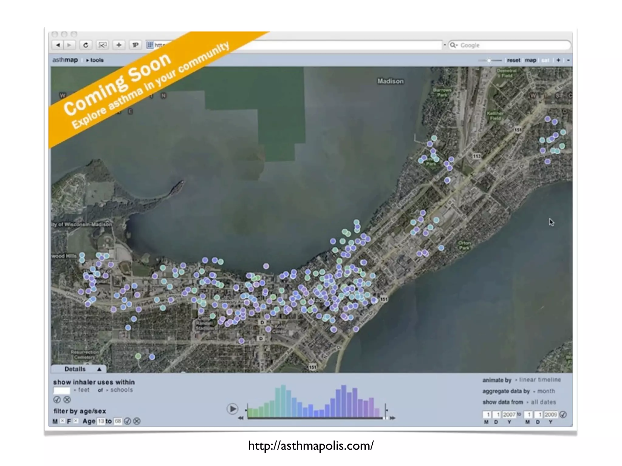 Asthmapolis (2010~) 氣喘緊急吸入器服務
           http://asthmapolis.com/
 
