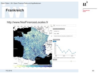 FS 2014
Open Data > 04: Open Finance Data und Applikationen
60
Frankreich
http://www.NosFinancesLocales.fr
 
