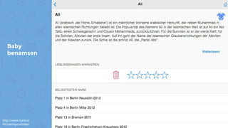 Baby
benamsen
http://www.tursics.
de/nameyourbabe/
 