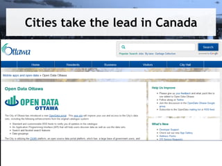 Cities take the lead in Canada

 