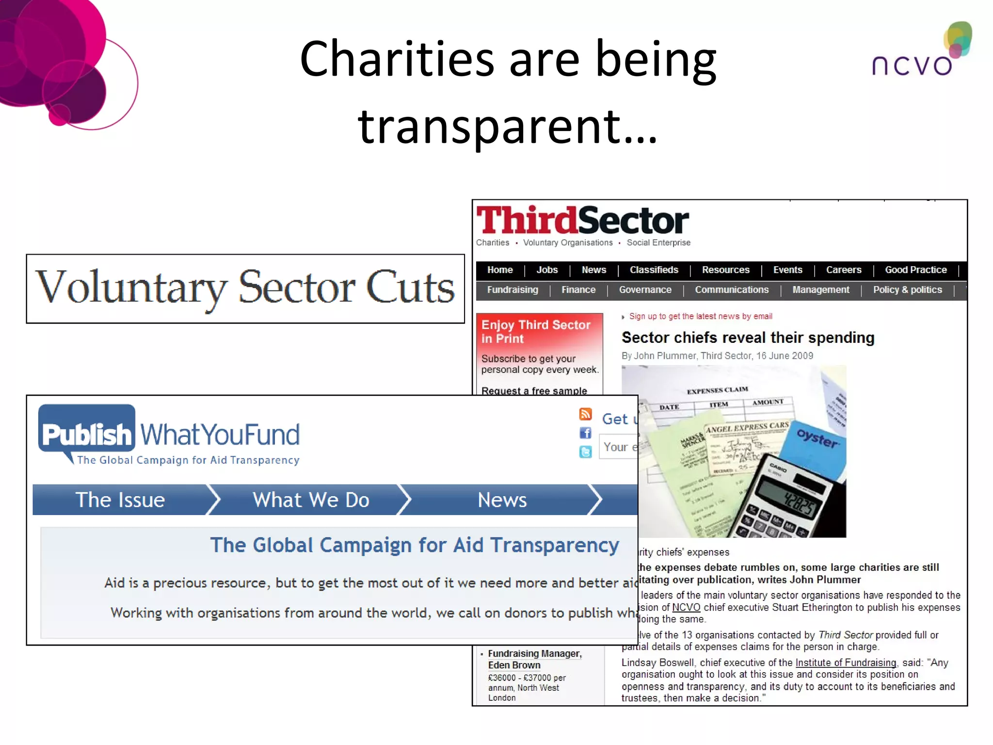 Charities are being transparent… 