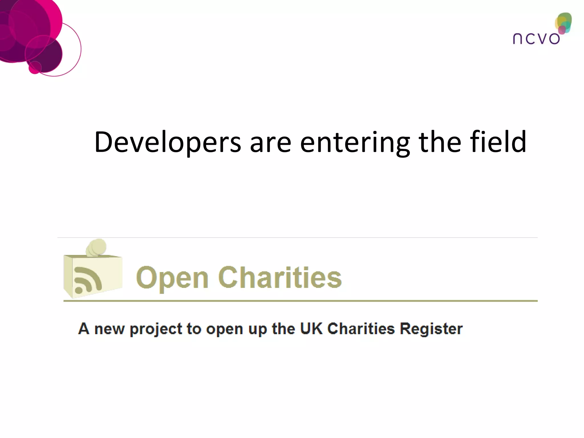 Developers are entering the field 