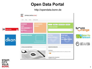 8
http://opendata.bonn.de
Open Data Portal
 