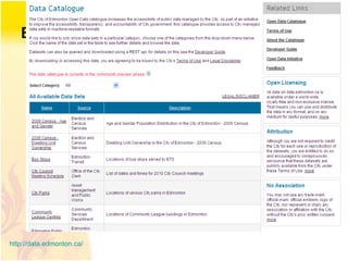 Beispiele http://data.edmonton.ca / 