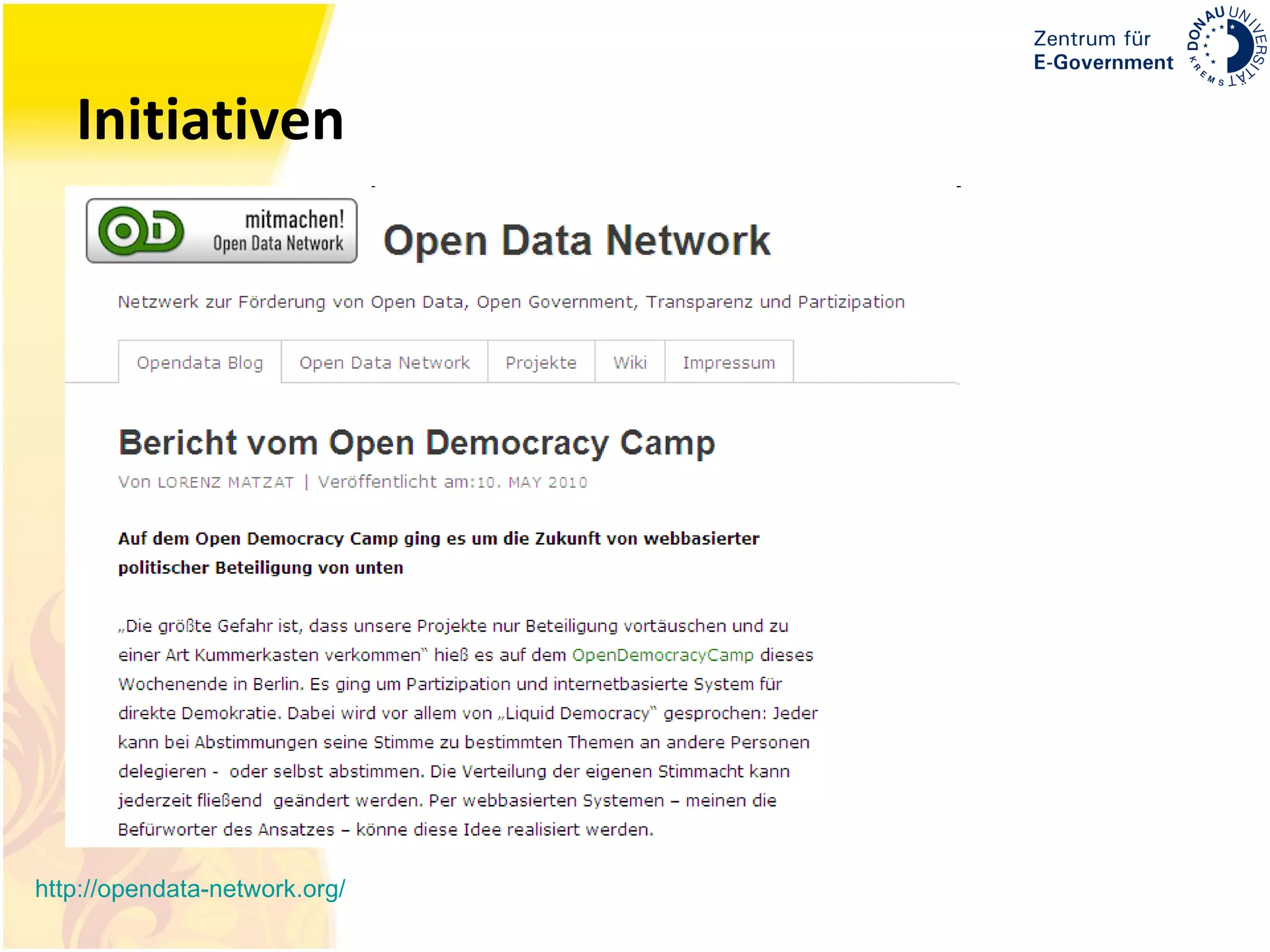 Initiativen http://opendata-network.org / 