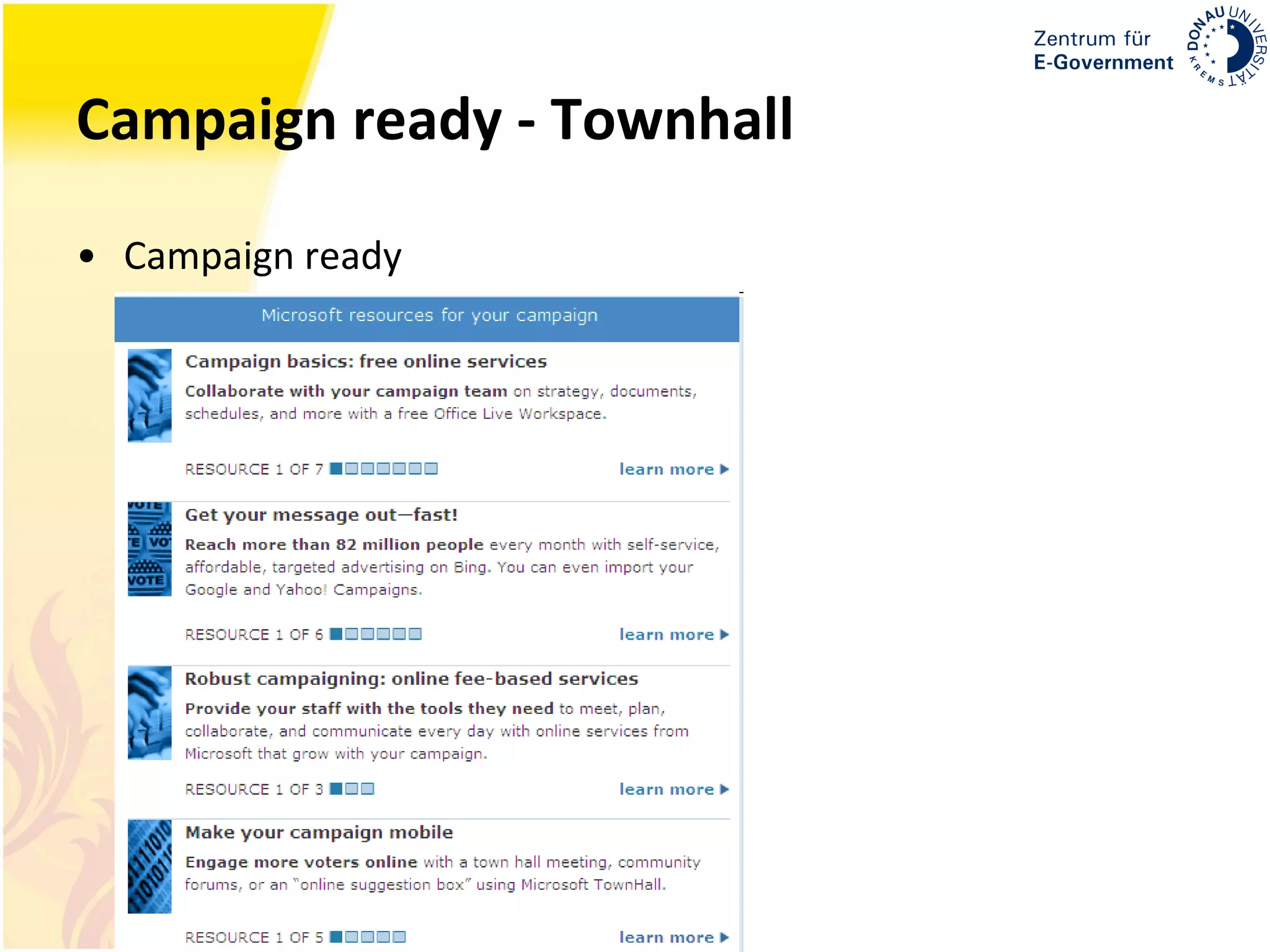 Campaign ready - Townhall Campaign ready 