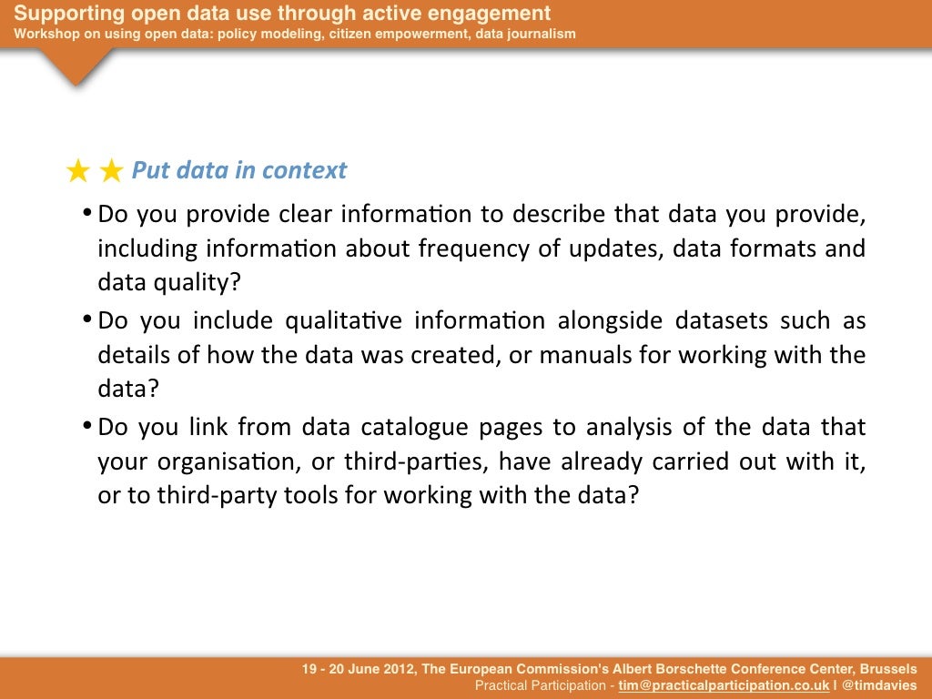 Supporting open data use through