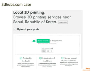Maker
movement
3dhubs.com case
 