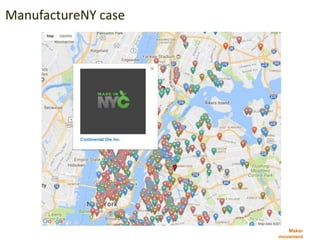 Maker
movement
ManufactureNY case
 