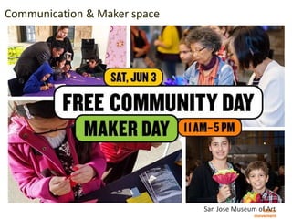 Maker
movement
Communication & Maker space
커뮤니티
San Jose Museum of Art
 