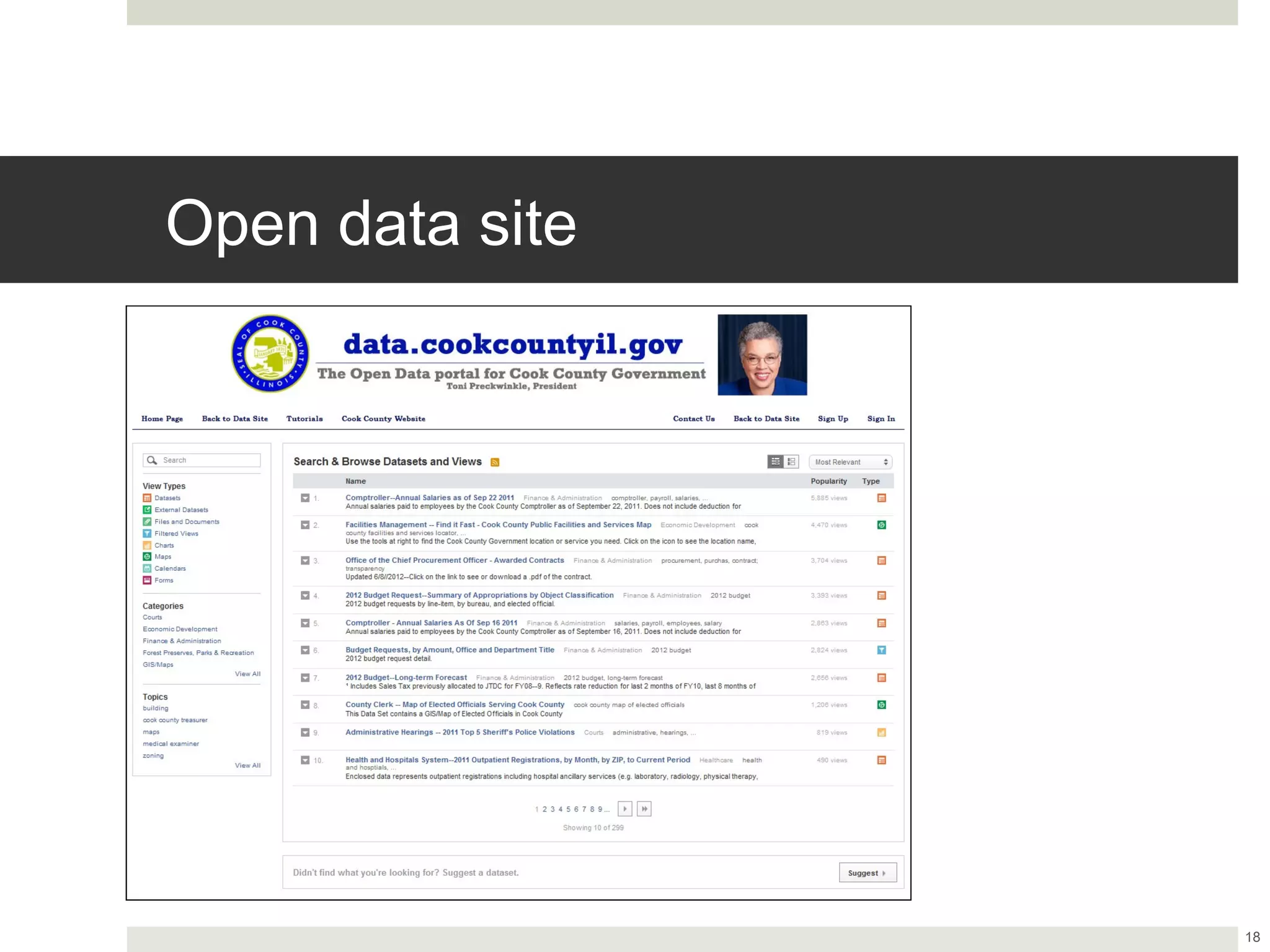 Open data site




                 18
 