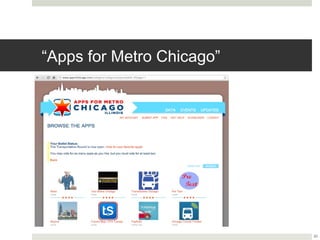 “Apps for Metro Chicago”




                           20
 