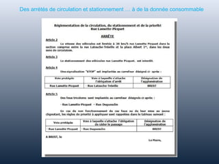 Des arrétés de circulation et stationnement … à de la donnée consommable
 