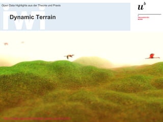 19. Juni 2015
Open Data Highlights aus der Theorie und Praxis
80
Dynamic Terrain
http://threejs.org/examples/webgl_terrain_dynamic.html
 